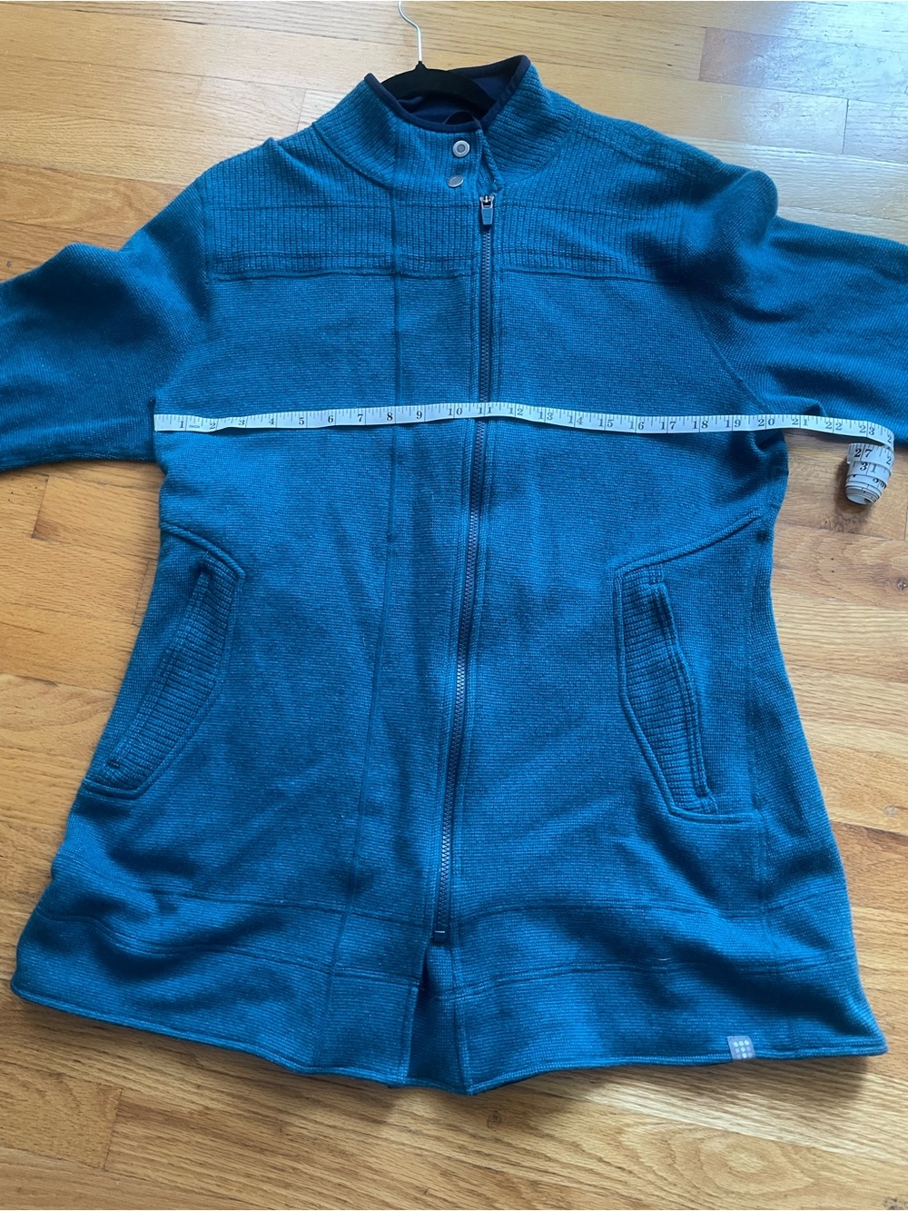 Title Nine Teal Wool Blend Shacket - Picture 8 of 10